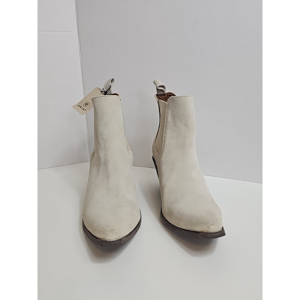 Ariat Women's Bradley Western Chelsea Boot Cloud White leather. Size 9B - Picture 2 of 14